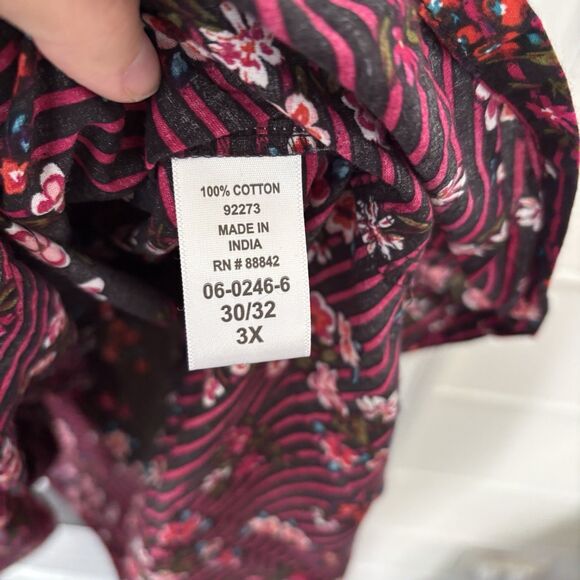 Only Necessities Dress Womens Size 3X Maxi Dress Black Floral Boho Short Sleeve - Picture 5 of 7